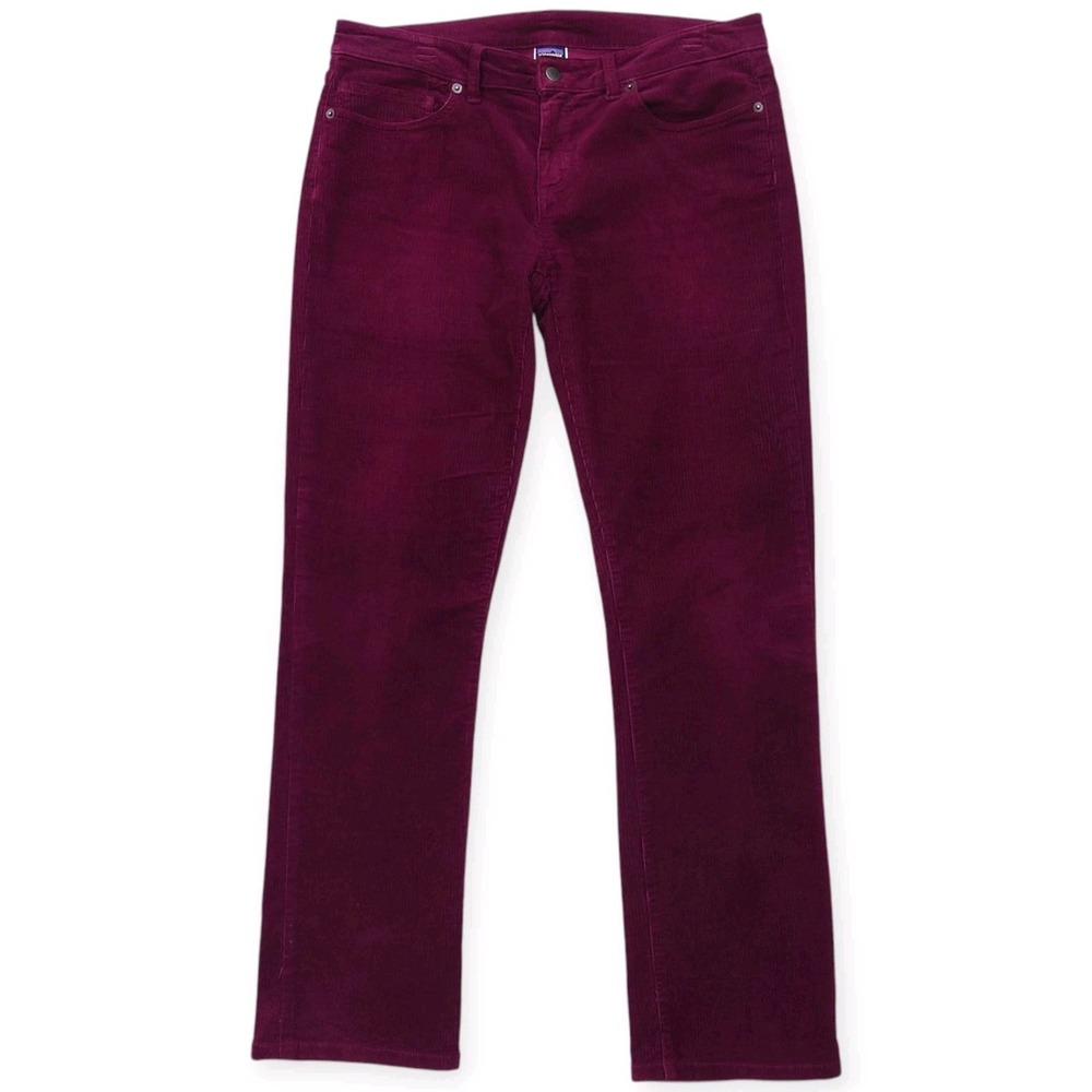 Patagonia Corduroy Pants Womens 34x31 Straight Organic Cotton Burgundy 55060FA13